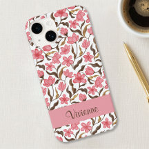 Rosa Braun Gold Aquarell Wildblumen Name