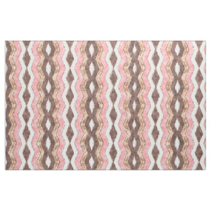 Rosa Braun Ikat Zigzag Mosaikmuster Stoff