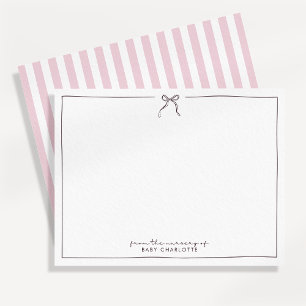 Rosa, braun und Streifen aus dem Kinderzimmer, Kar Einladung