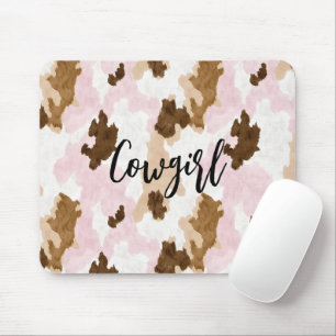 Rosa Braun Weiße Cowgirl Mousepad