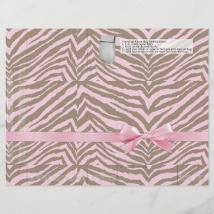 Rosa/braun Zebra mit/Ribbon Bow, Beutel bevorzugen