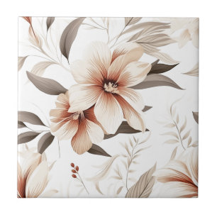 Rosa Braune Aquarell-Wildblume Fliese