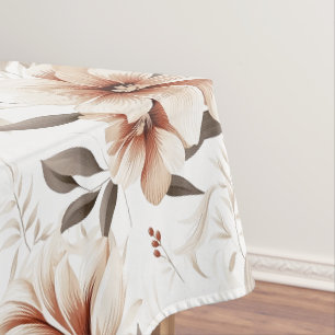 Rosa Braune Aquarell-Wildblume Tischdecke