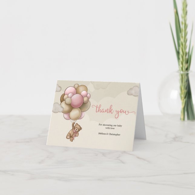 Rosa-braune beige Ballons Tébär danke (Vorderseite)