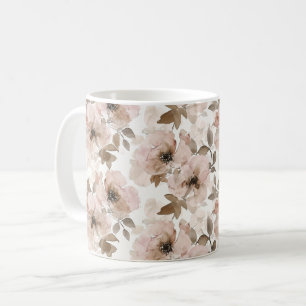 Rosa braune Cowgirl Südwestliche Blumen  Kaffeetasse