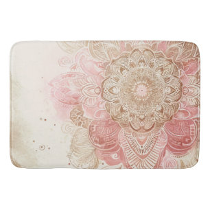 Rosa braune Creme Mandala Boho Mode Badematte