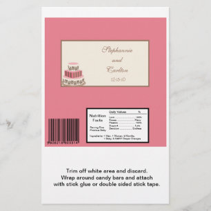 Rosa/braune Hochzeitstorte große Bonbon-Verpackung Flyer