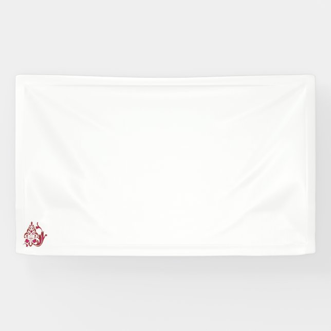 Rosa braune Illustration Design Vinyl Banner (Horizontal)