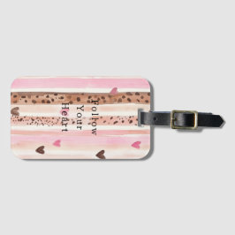 Rosa brauner Leopard Druckhörer Streifen Gepäckanhänger