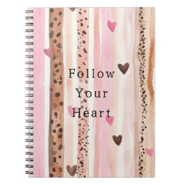 Rosa brauner Leopard Druckhörer Streifen Notizblock