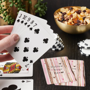 Rosa brauner Leopard Druckhörer Streifen Spielkarten