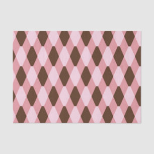 Rosa-braunes Harlekin-Diamantmuster Seidenpapier