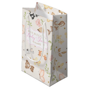 Rosa Braunes Mädchen Aquarell Waldtiere Gefallen Kleine Geschenktüte