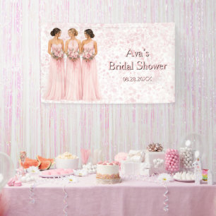 Rosa Braut & Bräutigam Tanzende Hochzeitsbegrüßung Banner