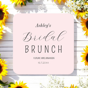 Rosa Braut-Brunch-Papier-Untersetzer Rechteckiger Pappuntersetzer