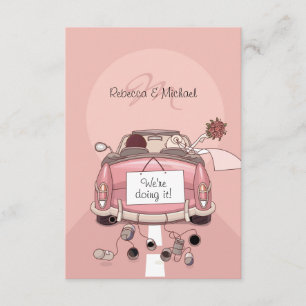Rosa Braut und Gärtnerei Auto - RSVP Karten