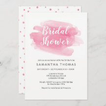 Rosa Brautdusche Aquarell Einladung