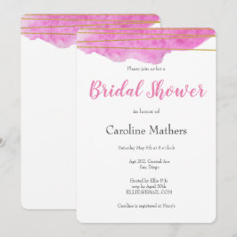 Rosa Brautdusche Aquarell Einladung