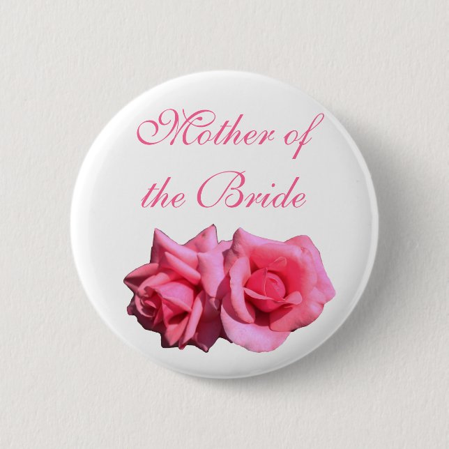 rosa Brautmutter Hochzeit Button (Vorderseite)