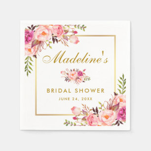 Rosa Brautparty Blütenfarben Serviette