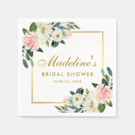 Rosa Brautparty Blütenfarben Serviette