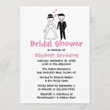 Rosa Brautparty Cartoon Braut & Groom Hochzeit