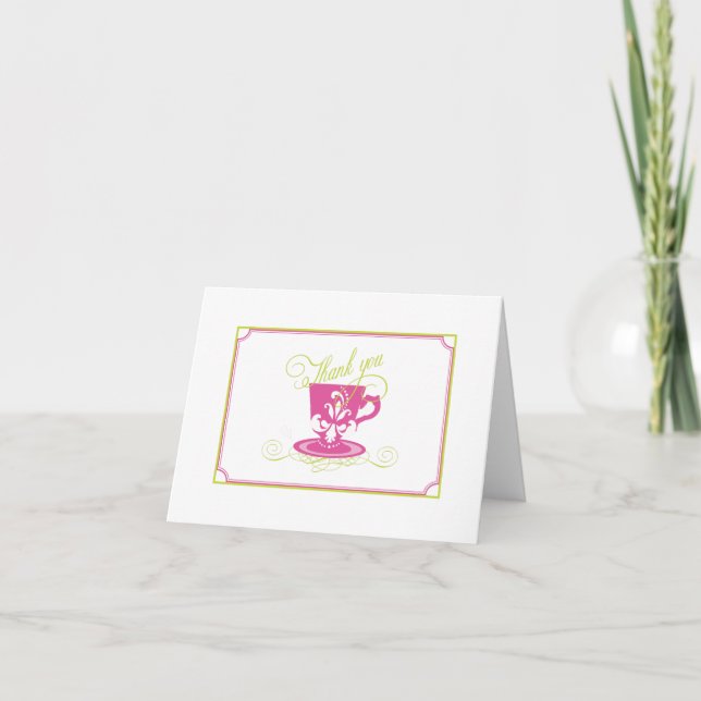 Rosa Brautparty Danke Karte (Vorderseite)