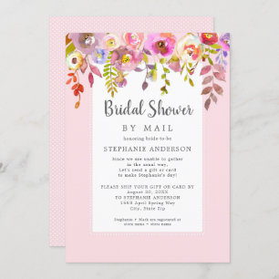 Rosa Brautparty Floral per Post Einladung