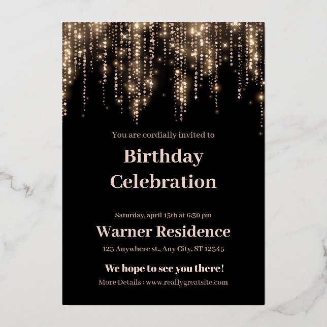 Rosa Brautparty Folieneinladung (Vorderseite)