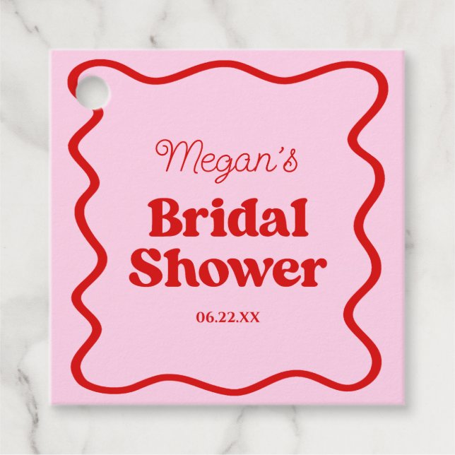 Rosa Brautparty Geschenkanhänger (Vorderseite)