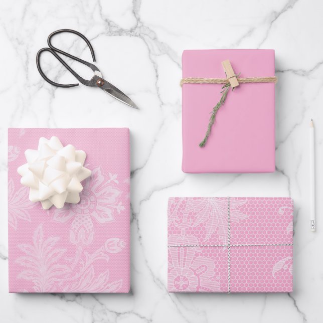 Rosa Brautparty Geschenkpapier Set (Vorderseite)