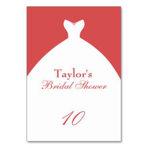 Rosa Brautparty Hochzeitskleid Tischnummer