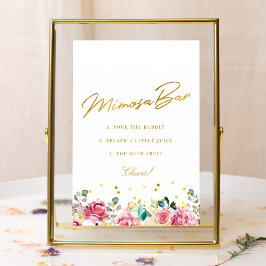 Rosa Brautparty Mimosa Bar Sign Poster