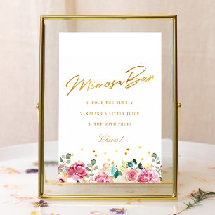 Rosa Brautparty Mimosa Bar Sign Poster