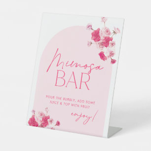 Rosa Brautparty Mimosa Bar Sign Sockelschild