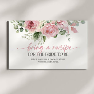 Rosa Brautparty mit Blumenmotiven Begleitkarte