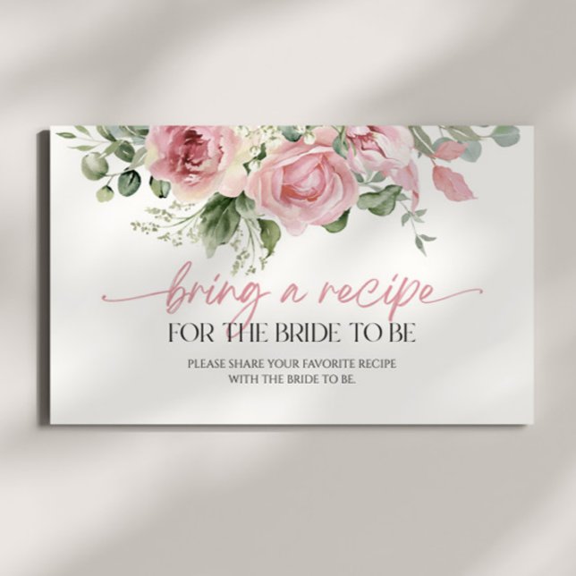 Rosa Brautparty mit Blumenmotiven Begleitkarte (Von Creator hochgeladen)