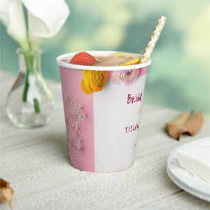 Rosa Brautparty Pappbecher