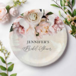 Rosa Brautparty Pappteller<br><div class="desc">Rosa Brautparty Papier Teller. Entworfen in einem eleganten Soft Blush Pink und White Peony und Rose. Matching Artikel in unserem Shop Cava Party Designs.</div>