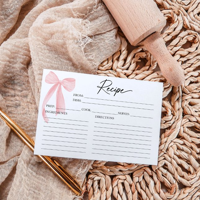 Rosa Brautparty Rezeptkarte Einladung (Von Creator hochgeladen)