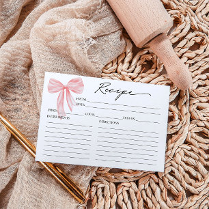 Rosa Brautparty Rezeptkarte Einladung