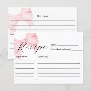 Rosa Brautparty Rezeptkarte Postkarte