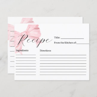 Rosa Brautparty Rezeptkarte Postkarte