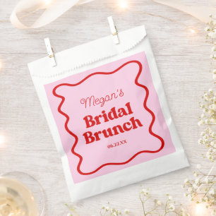 Rosa Brautparty Rosa Wavy Border Brunch Geschenktütchen