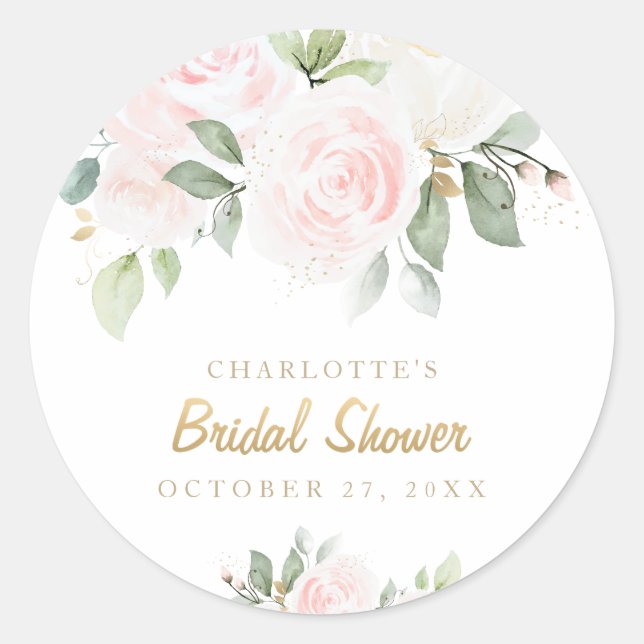 Rosa Brautparty Runder Aufkleber (Vorderseite)