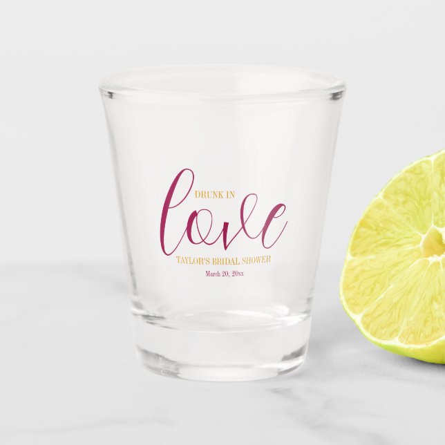 Rosa Brautparty Schnapsglas (Vorderseite)