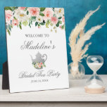 Rosa Brautparty Silber  Tee Party Willkommen Fotoplatte<br><div class="desc">Aquarell Rosa Bläserndes Silberes Brautparty Tee Party Herzlich willkommen</div>