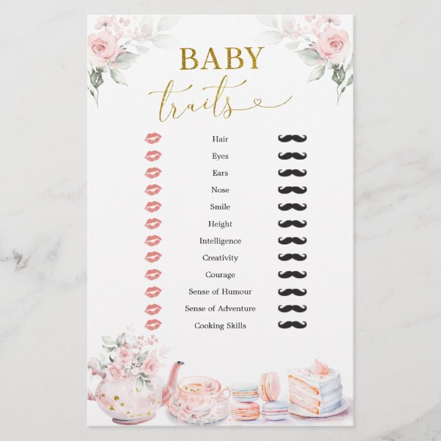 Rosa Brautparty Tea Party Baby Tracks (Vorderseite)
