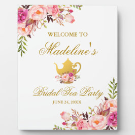 Rosa Brautparty Tee Party Willkommen Fotoplatte