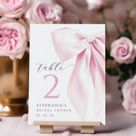 Rosa Brautparty-Tischkarte Tischnummer